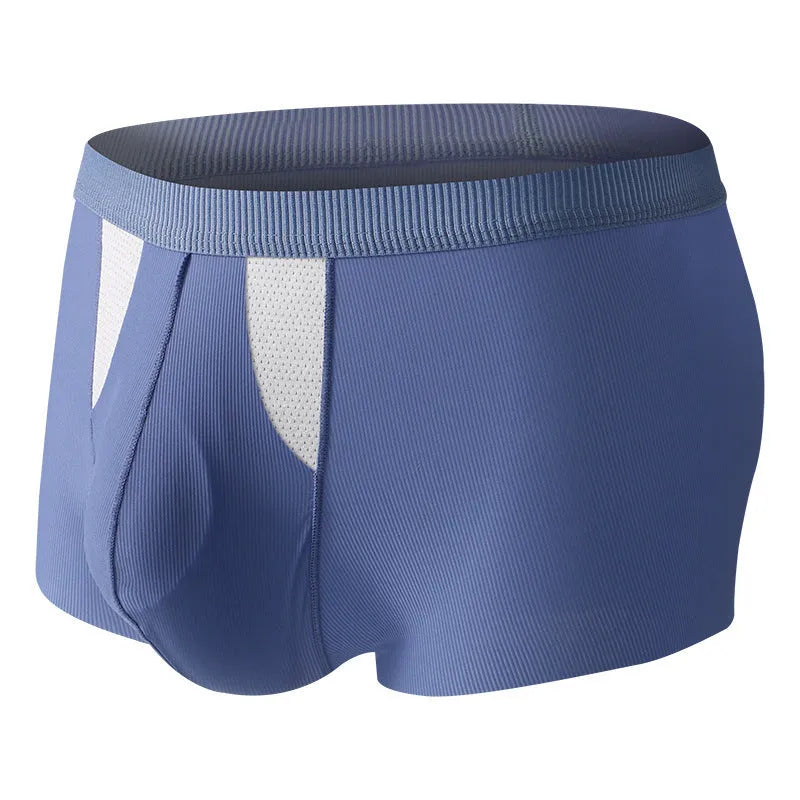 Men's ice silk double-layer shorts in multiple colours showing the hole bag compartment for dry wet separation.