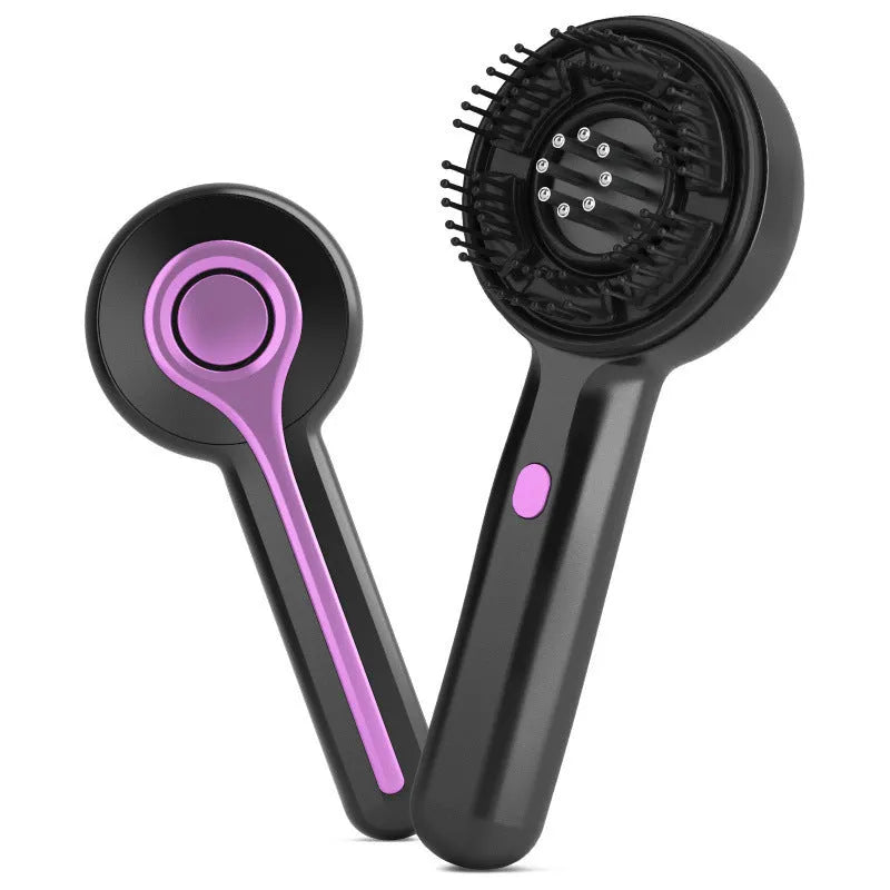 USB-powered head massage comb with 2-speed control in black, grey or red colours