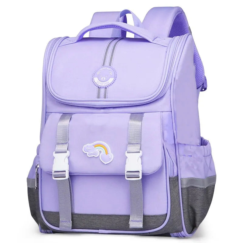 Children's cute sweet princess style polyester backpack with curved shoulder strap in cherry blossom pink colour