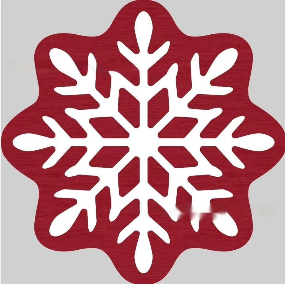 Christmas-themed printed round polyester rug on a wooden floor