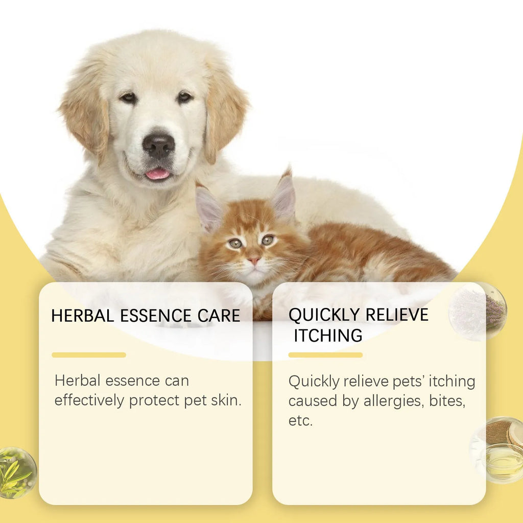 50ml pet skin care spray bottle for dogs and cats with tea tree oil, lavender oil, and silver ion