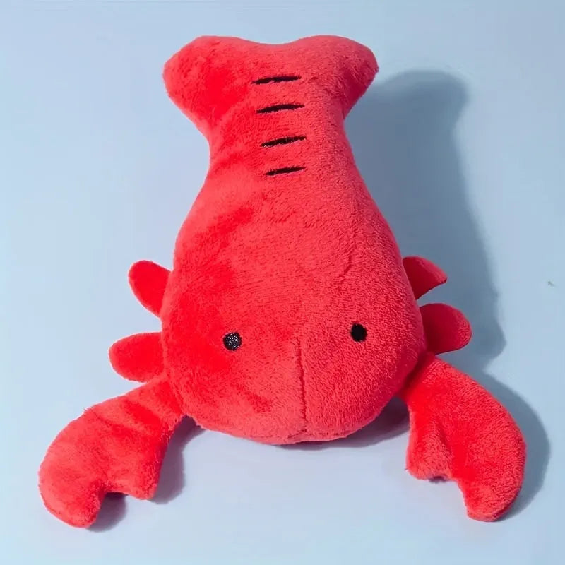 Red lobster stuffed dog toy with squeaker for small medium breeds