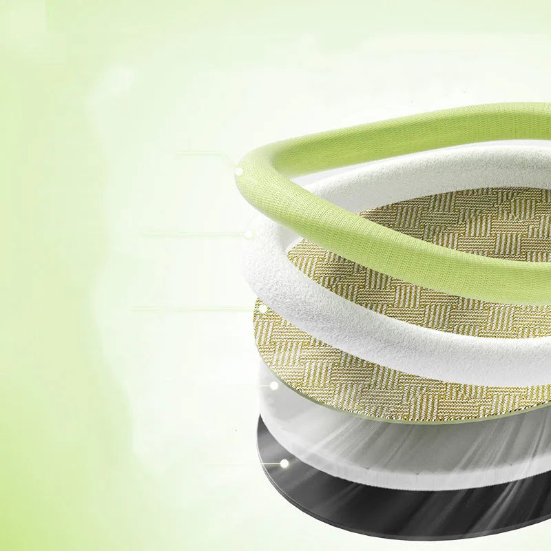 Green fruit-shaped pet nest mat with raised backrest for a cat or small dog.