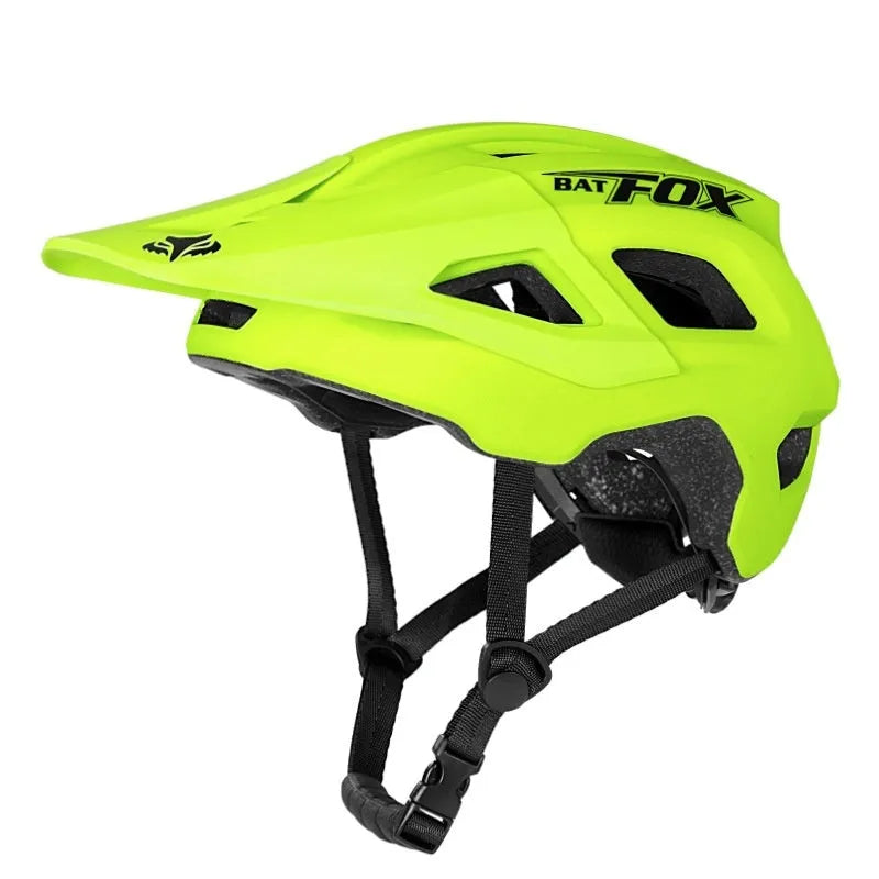 Mountain bike helmet with removable brim in multiple colour options showing ultra light PC EPS construction