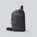 Elegant black men's lightweight crossbody bag made from durable Oxford cloth.