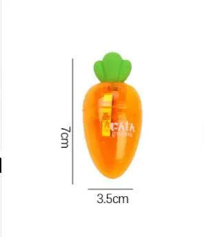 Cartoon carrot pencil sharpener with plastic shell, 7cm full length, 4cm blade, YZ1577 carrot colour