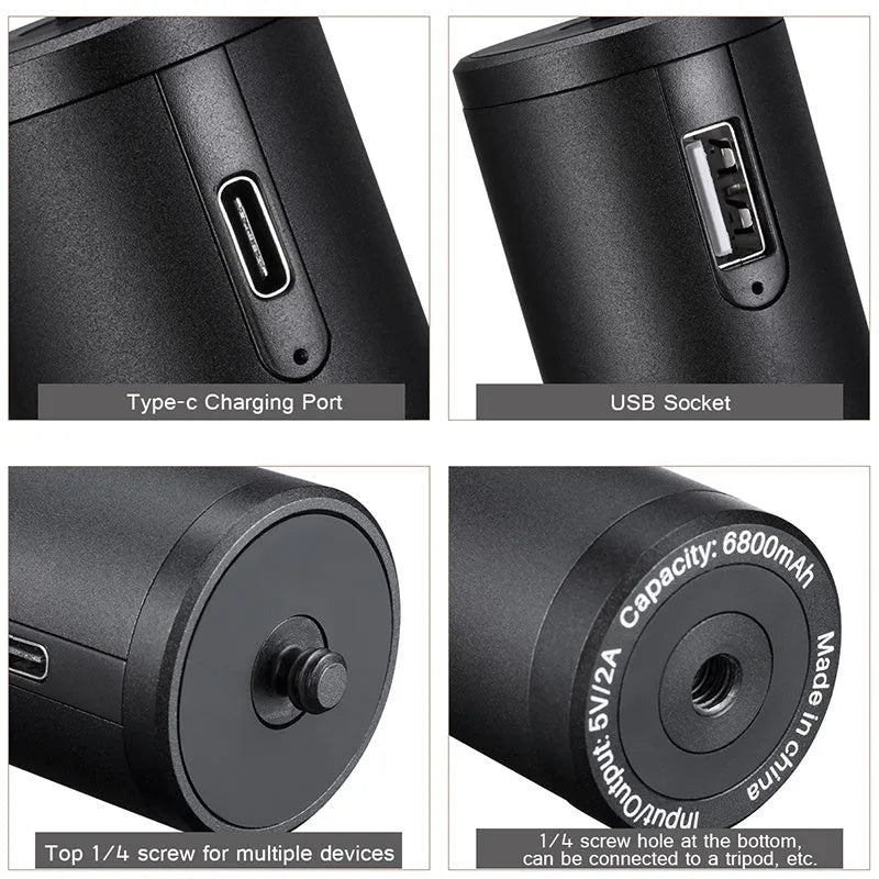 Black aluminium alloy portable power bank showing its slim 12.5cm length.