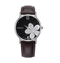 Korean four-leaf clover quartz watch for women with 3.8cm glass dial, metal frame, and 22cm soft strap