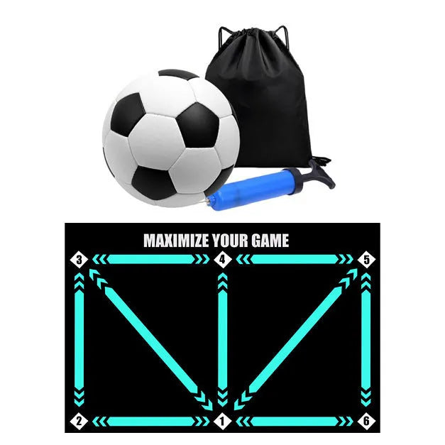 Rubber football training mat for indoor skill practice and lifting drills
