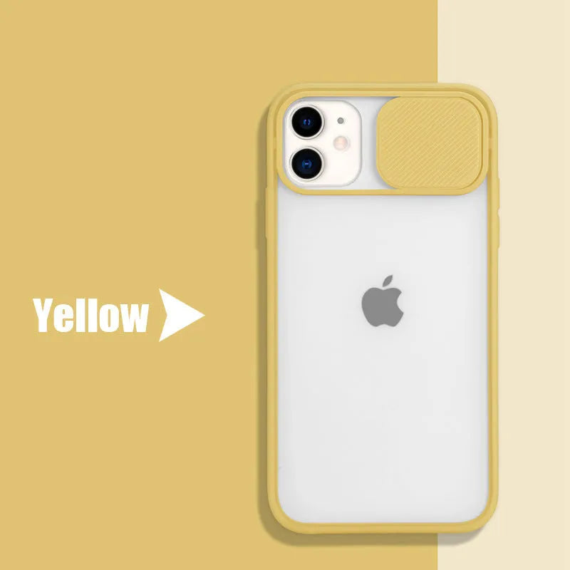 Silicone iPhone case with frosted texture around camera lens in solid colour