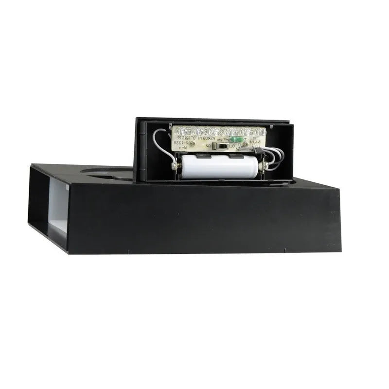 Solar powered house number light with white LED illumination and wall mounting bracket