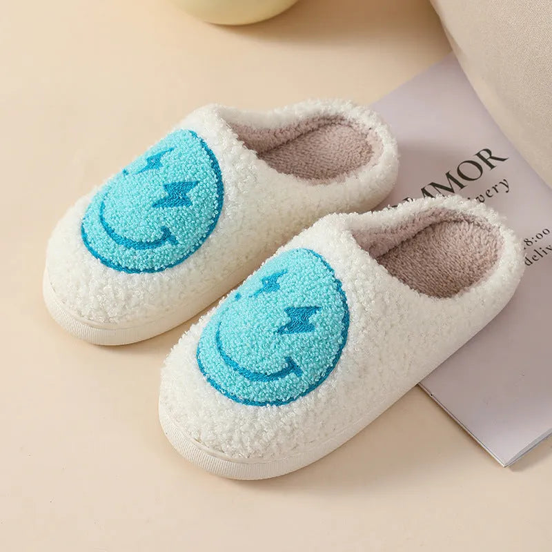 Women's plush round toe slippers with a PVC sole in Big Love colour.