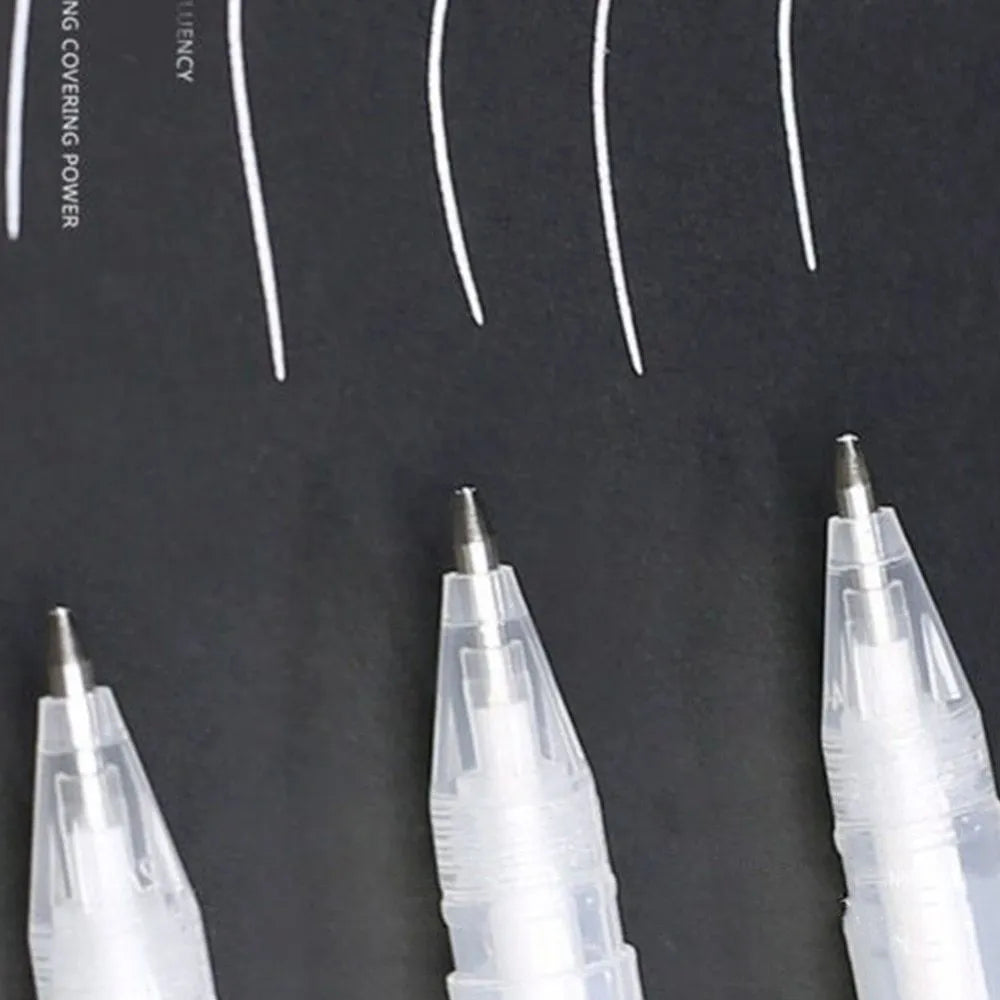 Touchnew black highlight pen with 0.8mm tip for hand painting, showing gold silver white ink options