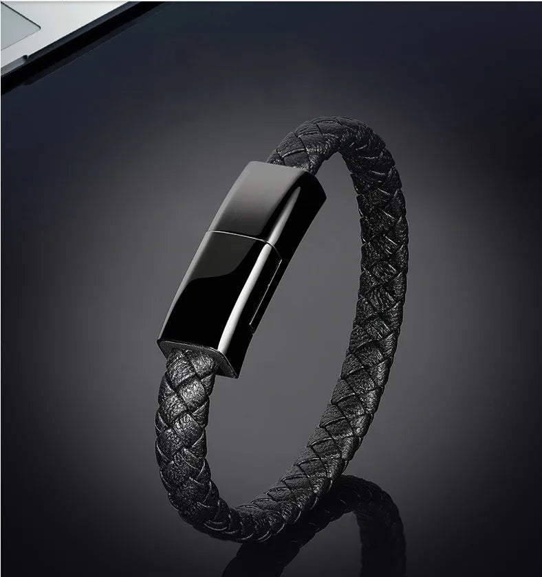 Bracelet cable Mini USB Micro USB single head brown double line 22.5cm with gift box