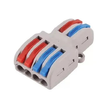 Wago brand quick wire connector with fire-insulated shell for 32A electrical connections.