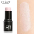 Face contour highlighter cosmetic product showing four shade options labelled A, B, C, and D
