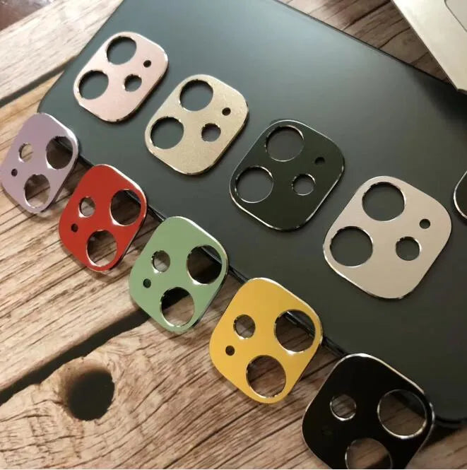 Metal phone grip ring in various colours attached to the back of an iPhone 11 Pro.