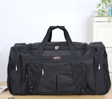 Oxford cloth shoulder bag in black with soft handle and shoulder strap, capacity 56-75 litres