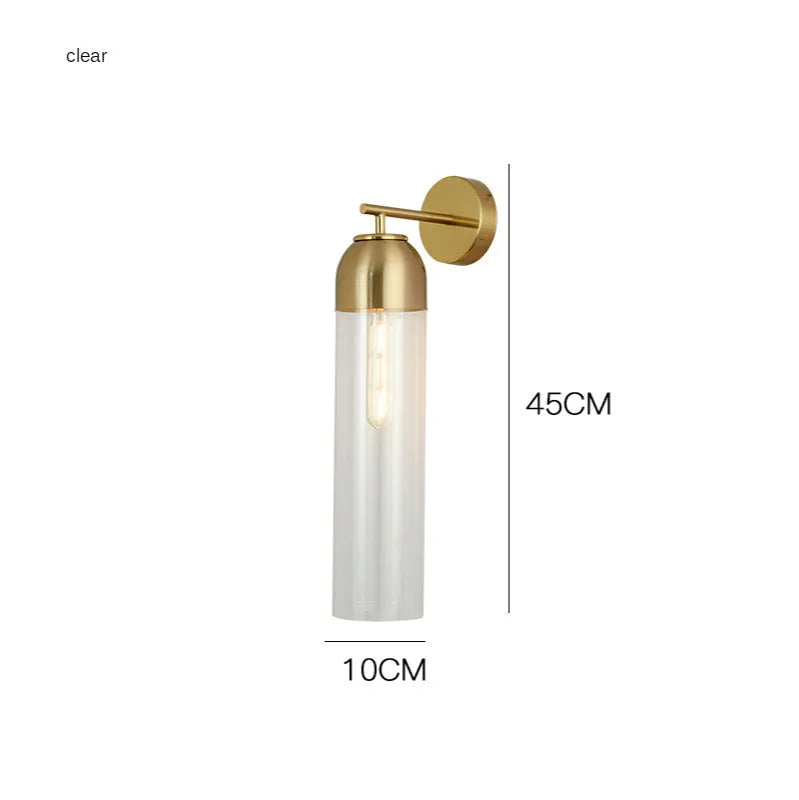 Modern minimalist glass wall lamp with 40cm diameter shade in five colour options