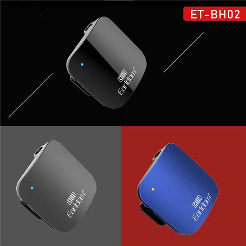 Bluetooth lavalier headphones wireless audio receiver in black, grey or red with 10m range