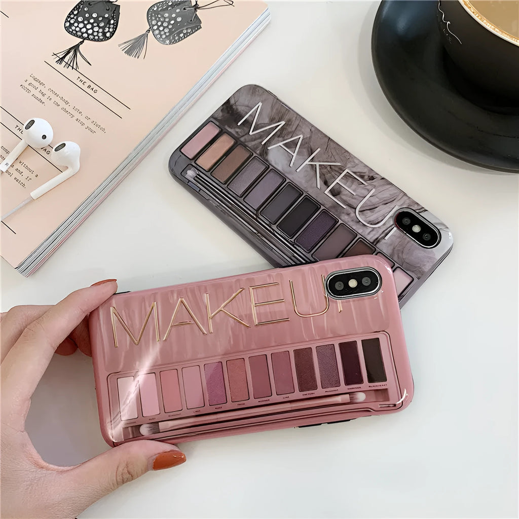 Soft silicone iPhone case with eye shadow pattern in Flesh colour for iPhone 11.