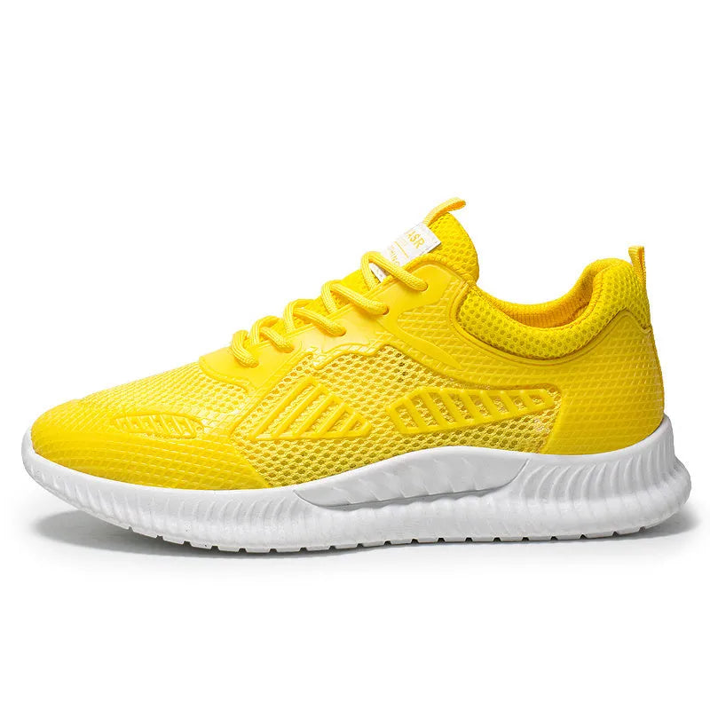 Casual running shoes with mesh upper and plastic sole in black colour style
