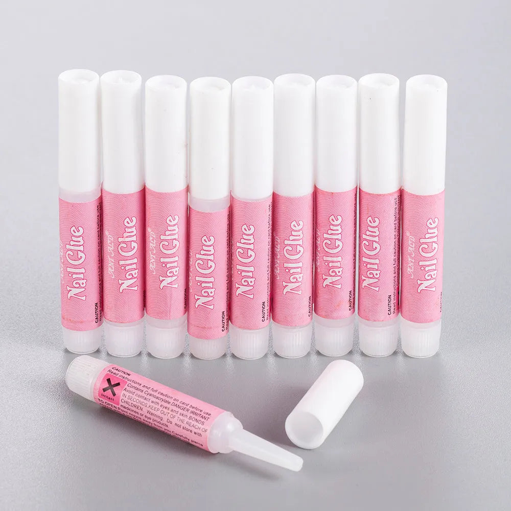 Nail art glue 2g bottle in pack of 10 pieces for long-term wear nails