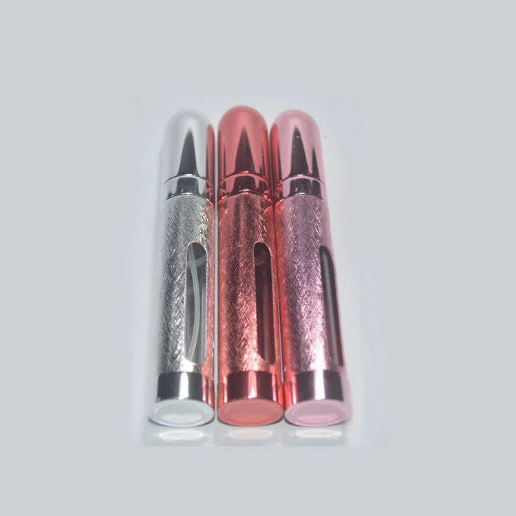 12ml aluminium travel perfume bottle in six colour options showing slim 115mm design.