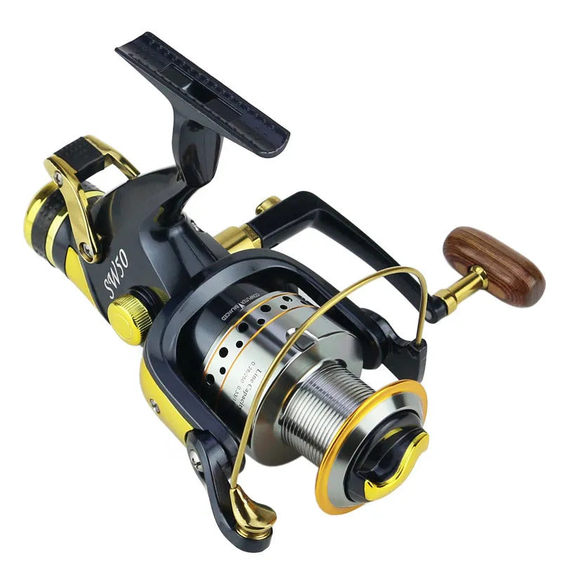 SW50 SW60 saltwater spinning reel with carbon fibre handle and spare spool