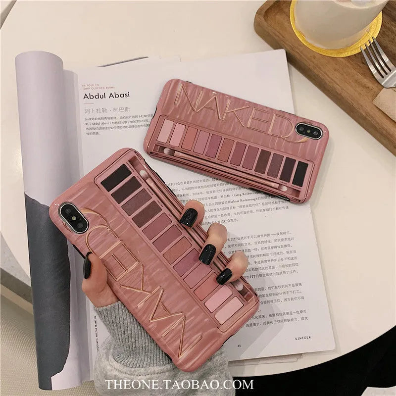 Soft silicone iPhone case with eye shadow pattern in Flesh colour for iPhone 11.