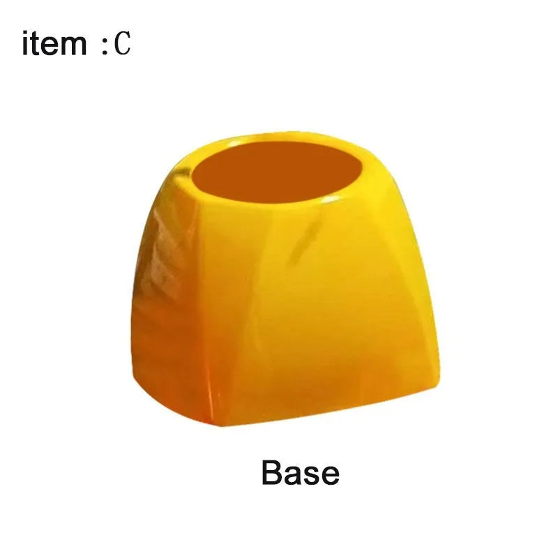 Yellow plastic Donald Trump toilet brush with 40cm length and hanging slot handle