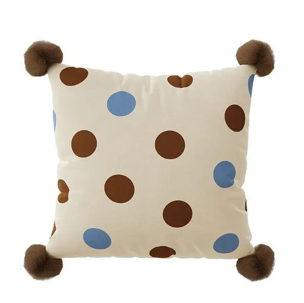 Blue cartoon animal printed sofa cushion pillow on a grey sofa