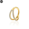 G23 titanium alloy puncture-style nose ring on a plain background showing steel and gold colour options.