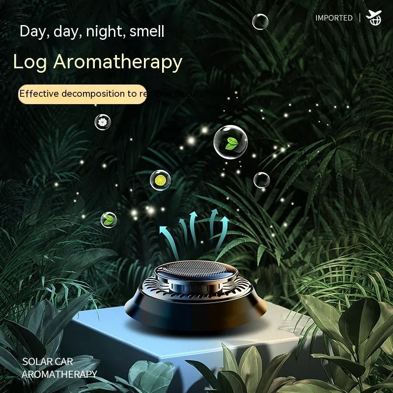 Solar electromagnetic de-icing car aromatherapy decoration on vehicle dashboard