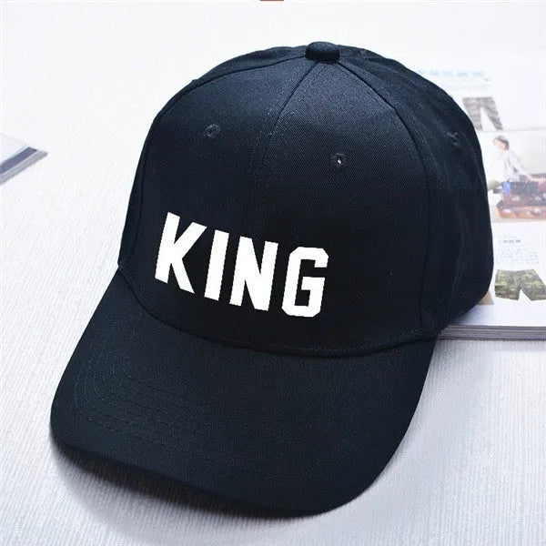 Printed baseball cap with adjustable strap in Black KING colour for everyday wear