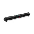 Black high-power Bluetooth sound bar speaker, 58.5cm long, with multiple control buttons and ports.