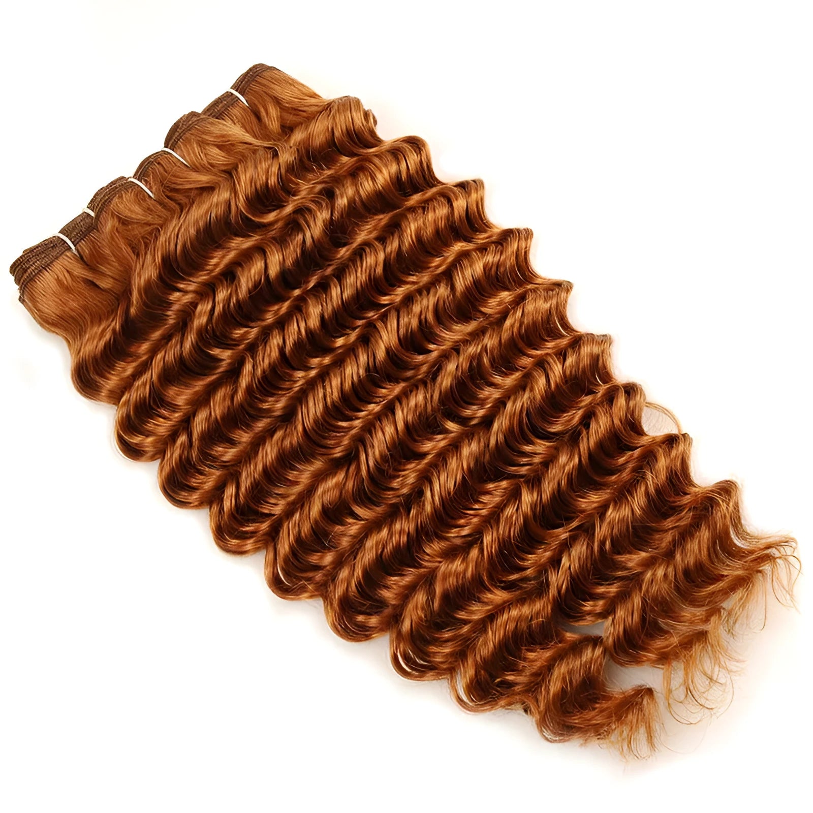 Human hair deep wave brown extensions 100g bulk bundle 8-26 inch length