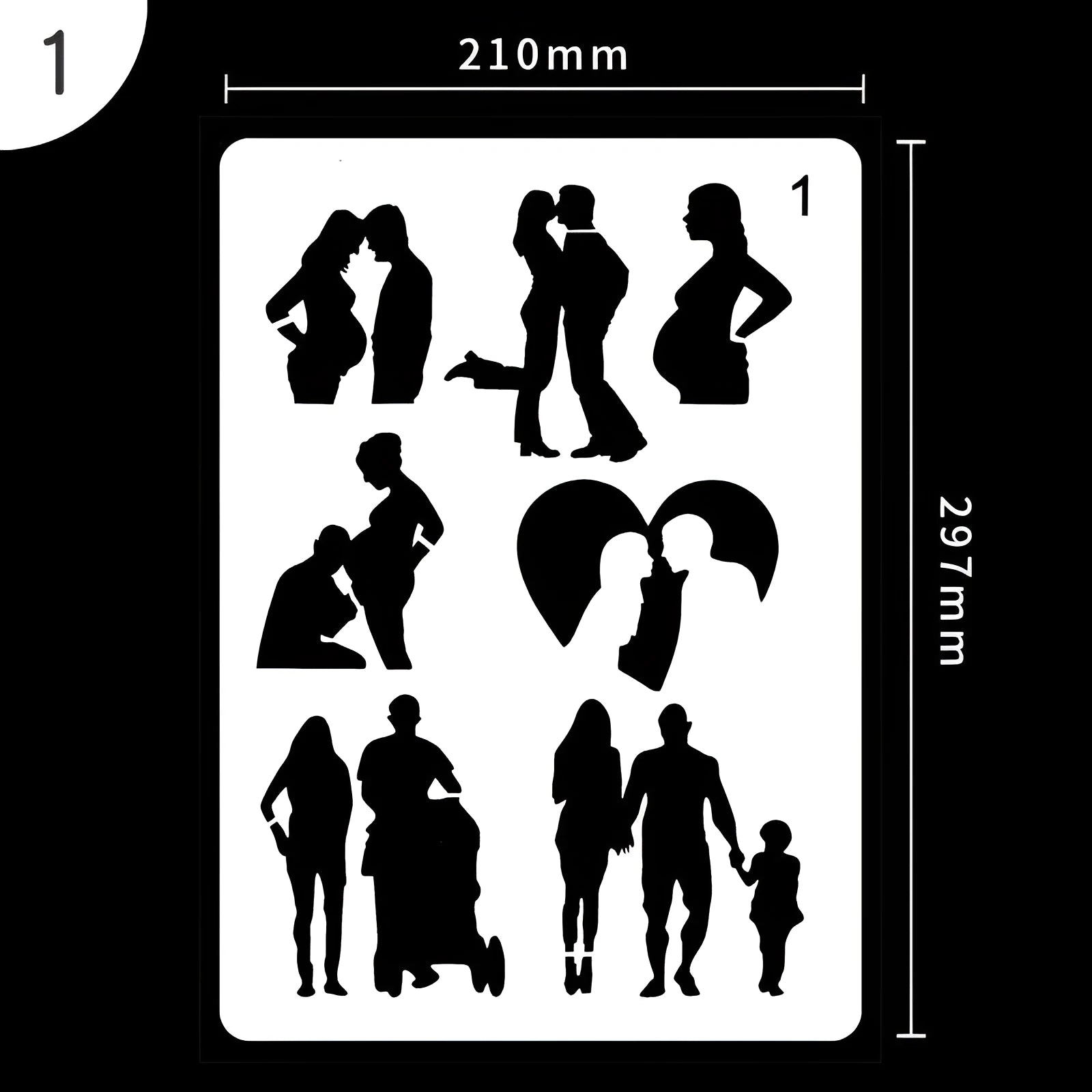 White plastic drawing stencil kit with reusable templates for art and craft designs