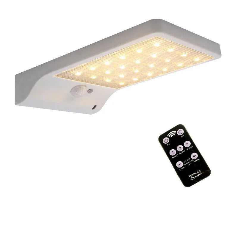 Black and white IP65 waterproof solar garden light for outdoor balcony and courtyard illumination