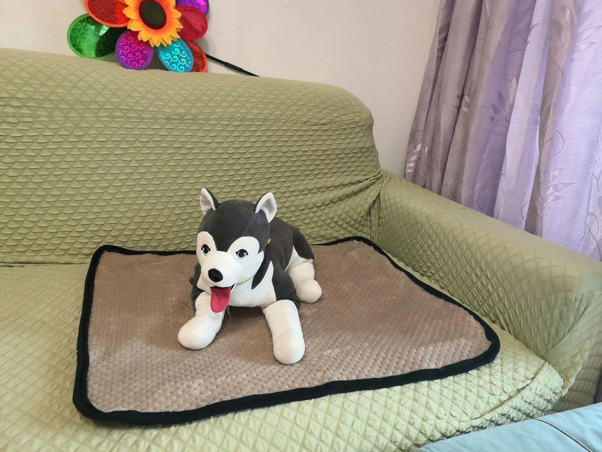 Dog urine pad in grey, blue, khaki or yellow, polyester, sizes M 65x50cm and L 100x72cm