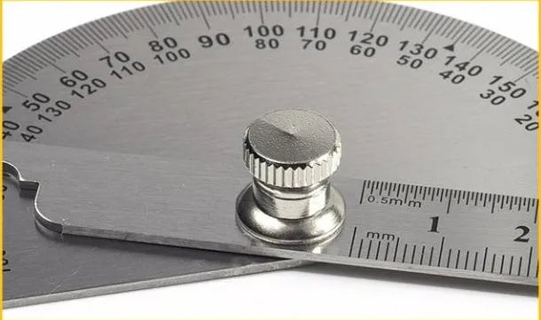 Adjustable protractor 180° measuring square with 1° accuracy, 15cm hollow-large or 14.5cm solid