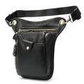 Men's vintage brown crazy horse leather satchel bag with a shoulder strap