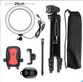 Adjustable live phone stand extended to full height with desk clamp and flexible gooseneck arm holding a mobile phone.