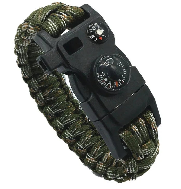 Outdoor umbrella rope SOS emergency kit with camouflage bracelet and 20-metre 550 ropes for camping and hiking