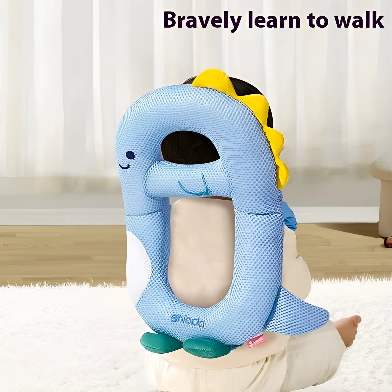 Baby anti-collision pillow and kneepad set in cartoon dinosaur, bee, rabbit, and chicken designs