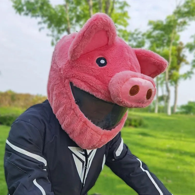 Motorcycle helmet protective sleeve in cartoon hood design with PV velvet plush material