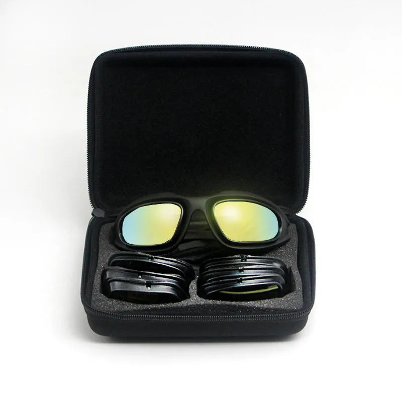 Tactical polarised sunglasses with PC frame for outdoor cycling