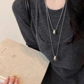 Alloy water drop pendant necklace set for women in simple geometry style with electroplated finish