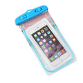 Glow-in-the-dark waterproof phone bag in PVC and ABS, 19x10.5cm, for outdoor rain protection