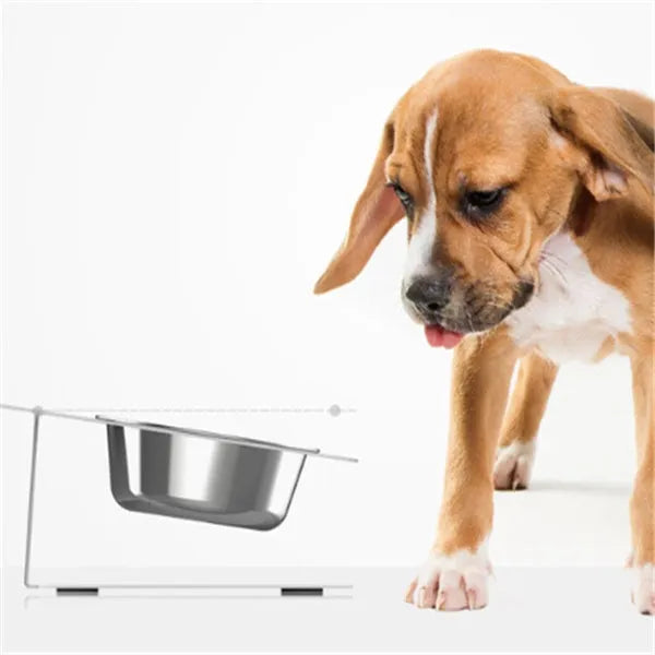Anti-falling cat dog stainless steel feeding water bowl 35cm x 25cm x 80cm in black white pink blue